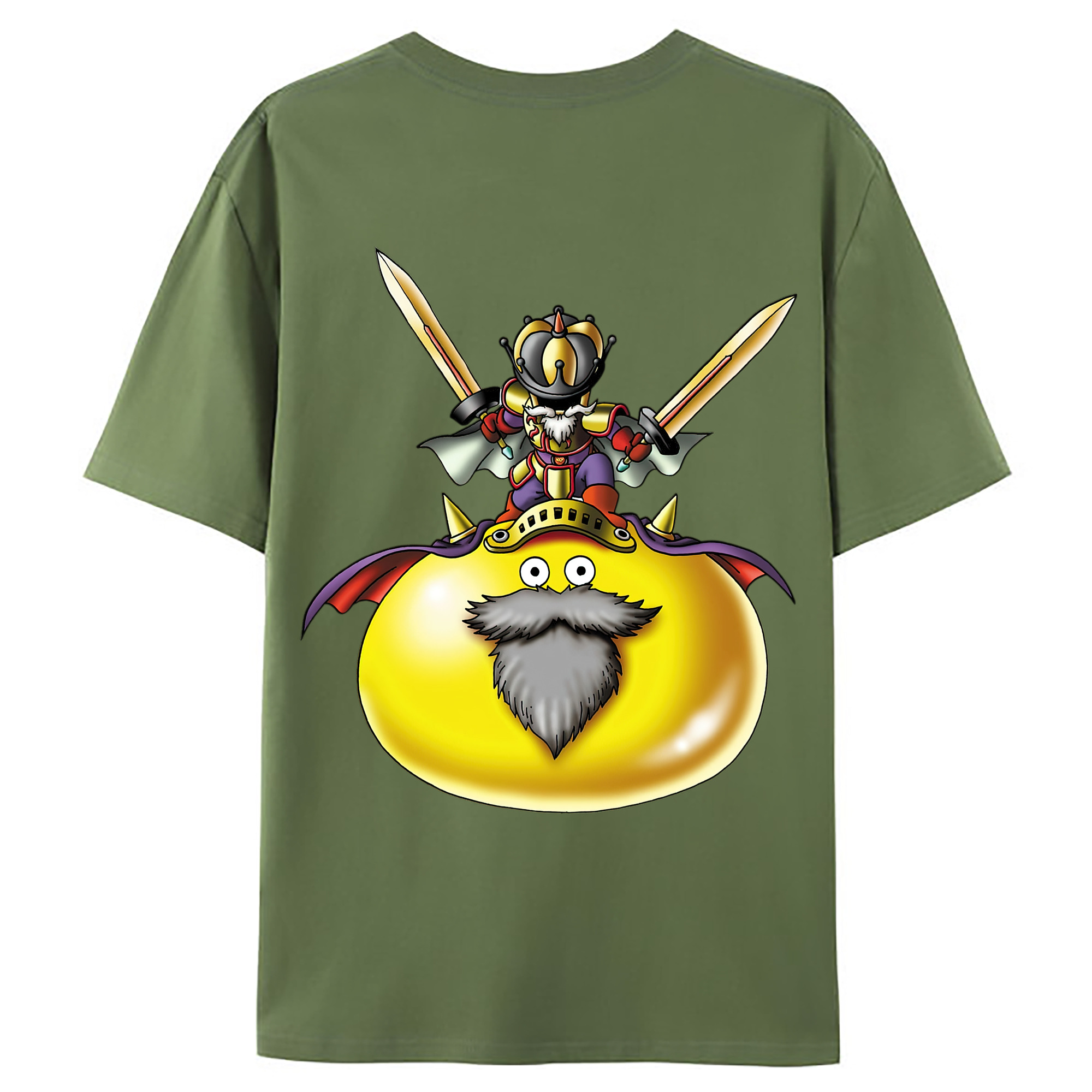 （画像用） ドラゴンクエスト Doragon Kuesuto Dragon Quest 綿100％ メンズ半袖Tシャツ（バックプリント） 通気性
